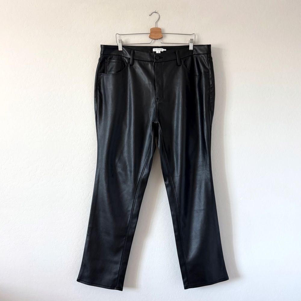 NEW Good American Icon Faux Leather Pants in Black Size 16 - Picture 2 of 12